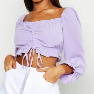 Lilac Ruched Crop Top